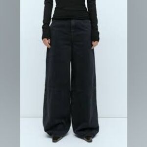 NWT Khaite Isla wide leg black jeans size 27 4